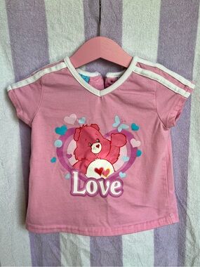 Vintage Toddler Care Bears Pink Heart Graphic Tee